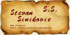 Stevan Šiniković vizit kartica